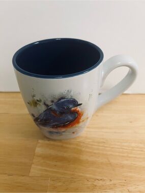 DEMDACO Dean Crouser Watercolor Bluebird Stoneware Mug 16 Ounces